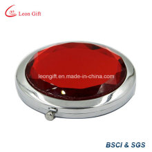 Роскошный рекламный подарок круглое зеркало для макияжа с красным бриллиантом